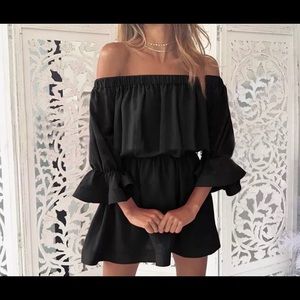 NWOT Black Off the Shoulder Dress SZ XS